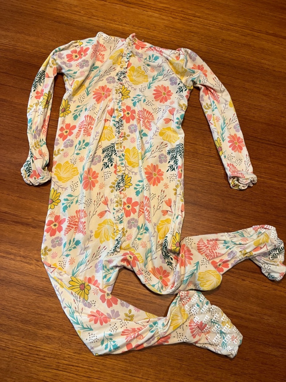 Magnetic me -Floral Long-Sleeve One-Piece Pajamas in Multi-Color